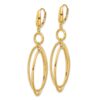 10k Polished and Textured Oval Dangle Leverback Earrings - 1