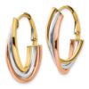 10K Tri-color Polished Hoop Earrings - 1 10K Tri-color Polished Hoop Earrings - 1