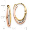10K Tri-color Polished Hoop Earrings - 3 10K Tri-color Polished Hoop Earrings - 3