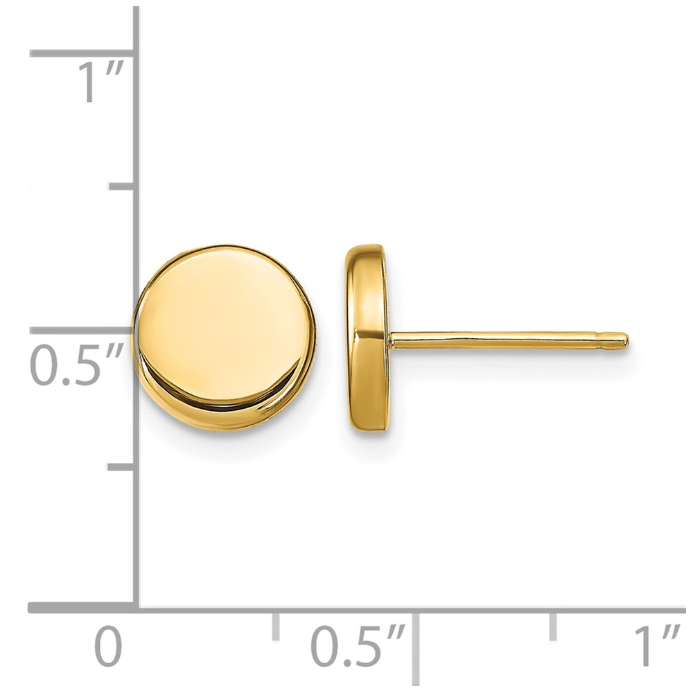 10k Polished Button Post Earrings - 3