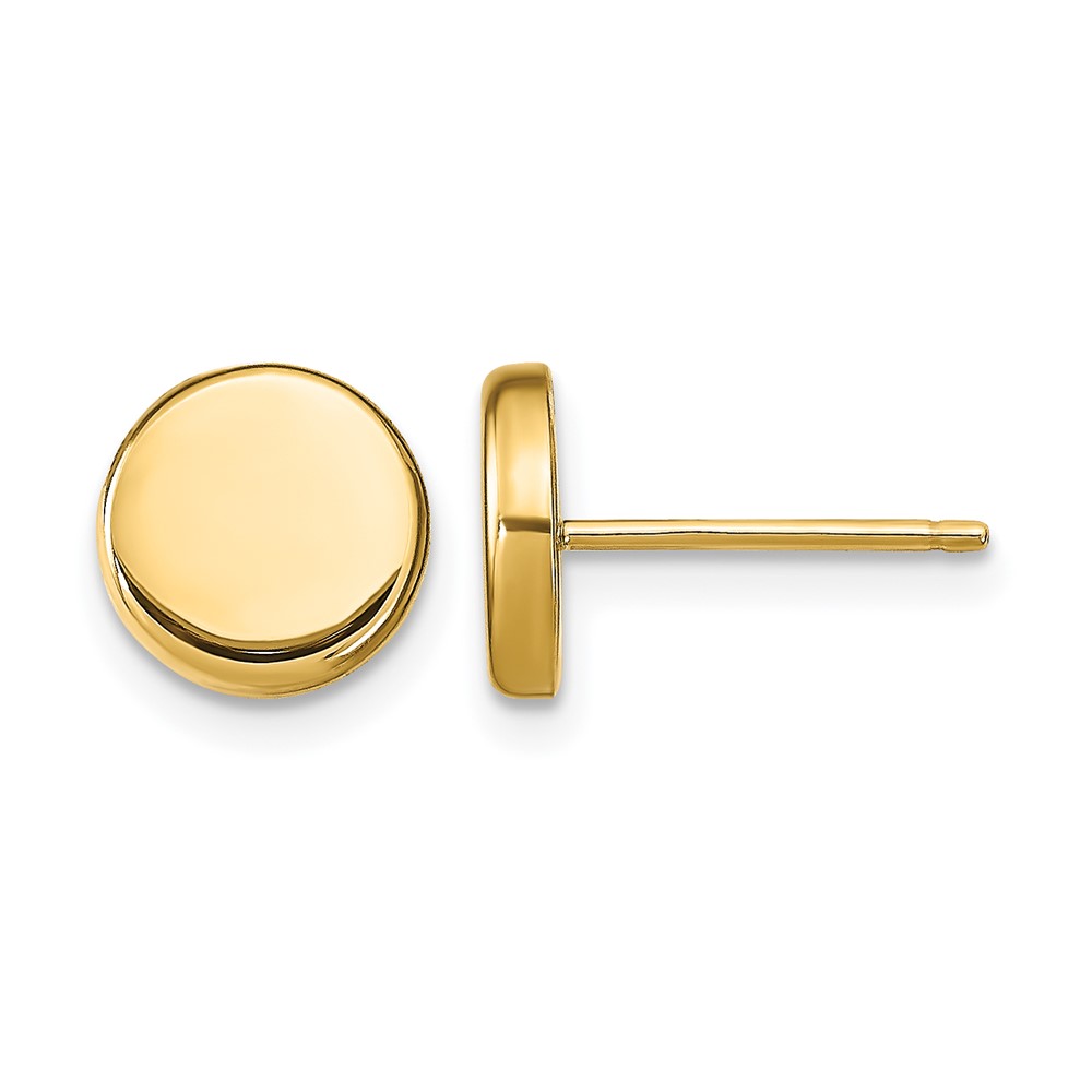 10k Polished Button Post Earrings - 0