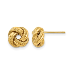 10K Polished D/C Love Knot Post Earrings - 0