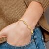 10K Polished Leaf Bracelet - 5