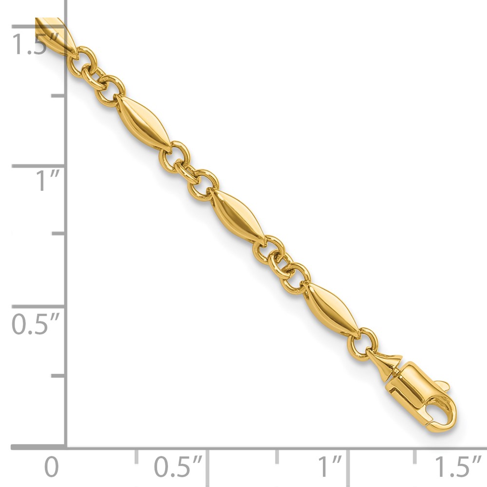 10K Polished Fancy Link Bracelet - 4 10K Polished Fancy Link Bracelet - 4