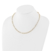 10K Polished and Textured Paperclip Link Necklace - 1