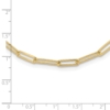 10K Polished and Textured Paperclip Link Necklace - 3