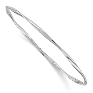 10K White Gold Polished Twisted Slip-on Bangle - 0