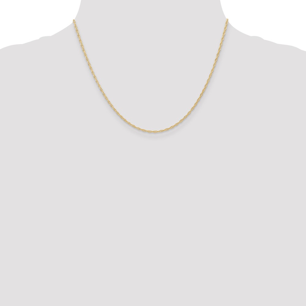 14K 18 inch Carded 1.35mm Cable Rope with Spring Ring Clasp Chain - 3