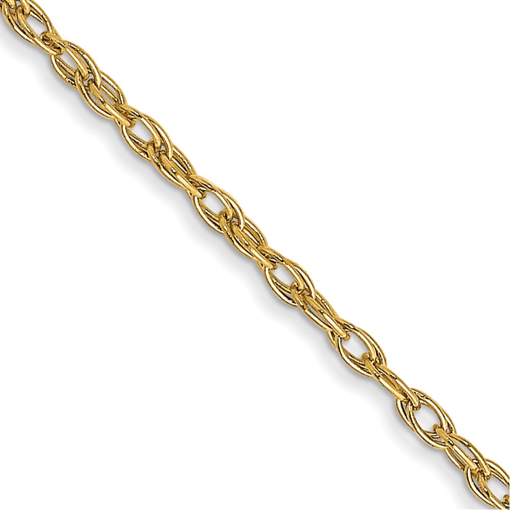 14K 18 inch Carded 1.35mm Cable Rope with Spring Ring Clasp Chain - 0