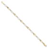 10k Two-Tone 7in Polished Fancy Link Bracelet - 1