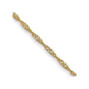14K 24 inch Carded 1mm Singapore with Spring Ring Clasp Chain - 0