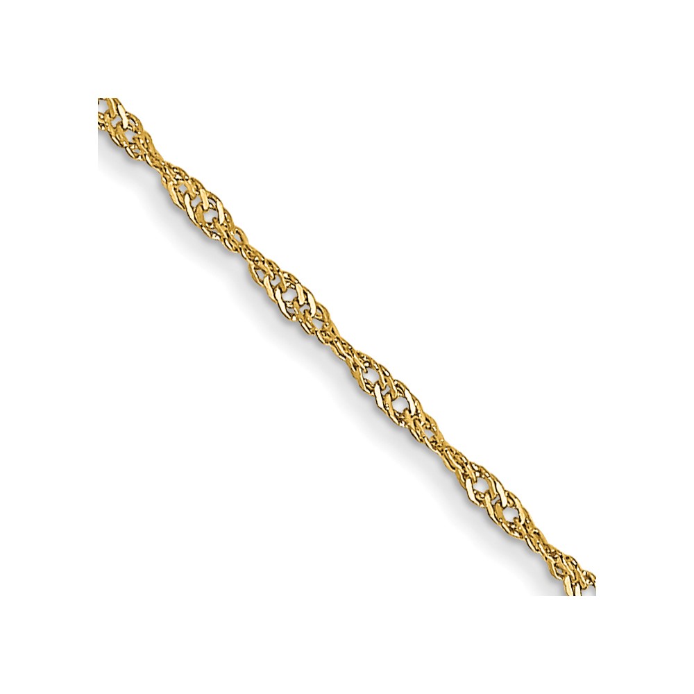 14K 24 inch Carded 1mm Singapore with Spring Ring Clasp Chain - 0
