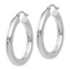 10K White Gold Polished 4mm Tube Hoop Earrings - 1