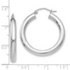 10K White Gold Polished 4mm Tube Hoop Earrings - 3
