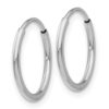 10K White Gold 1.2mm Endless Hoop Earrings - 1
