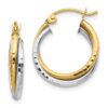 10K Two-tone Textured Twist Hoop Earrings - 0