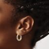 10K Two-tone Textured Twist Hoop Earrings - 2