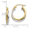 10K Two-tone Textured Twist Hoop Earrings - 3