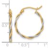 10k Two-tone Polished 1.8mm Twisted Hoop Earrings - 3 10k Two-tone Polished 1.8mm Twisted Hoop Earrings - 3