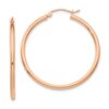 10k Rose Gold Polished 2mm Lightweight Tube Hoop Earrings - 0