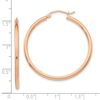 10k Rose Gold Polished 2mm Lightweight Tube Hoop Earrings - 3