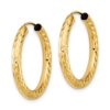 10k Polished & D/C Endless Hoop Earrings - 1