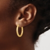 10k Polished & D/C Endless Hoop Earrings - 2