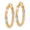 10k Tri-color Light Twisted Hoop Earrings - 1