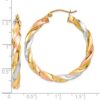 10k Tri-color Light Twisted Hoop Earrings - 2