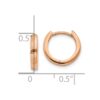 10k Rose Gold Round Hinged Hoop Earrings - 3