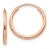 10k Rose Gold Polished Endless Tube Hoop Earrings - 0