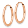 10k Rose Gold Polished Endless Tube Hoop Earrings - 1