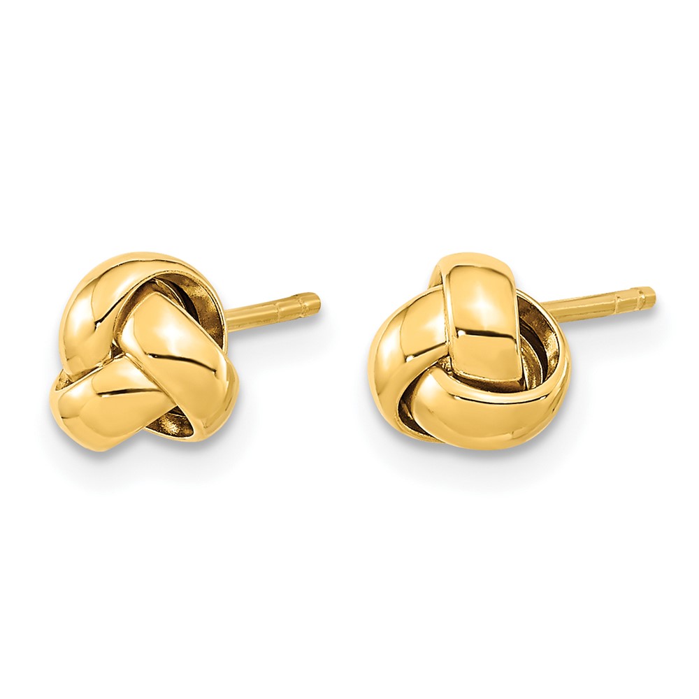 10k Gold Polished Love Knot Post Earrings - 1