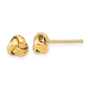 10k Gold Polished Love Knot Post Earrings - 0