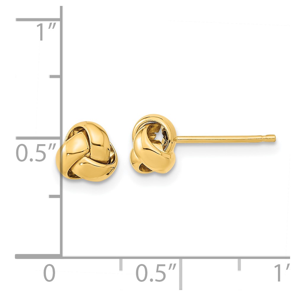 10k Gold Polished Love Knot Post Earrings - 3