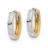10k Two-tone 1.50mm Hinged Hoop Earrings - 1