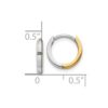 10k Two-tone 1.50mm Hinged Hoop Earrings - 2