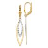 10k Two-tone Diamond-cut Leverback Earrings - 0