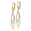 10k Two-tone Diamond-cut Leverback Earrings - 1