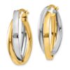 10k Two-tone Oval Hoop Earrings - 1