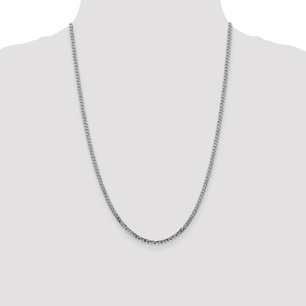 10k WG 2.9mm Flat Beveled Curb Chain - 3