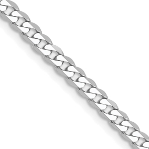 10k WG 2.9mm Flat Beveled Curb Chain - 0