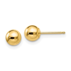 10k Polished 5mm Ball Post Earrings - 0