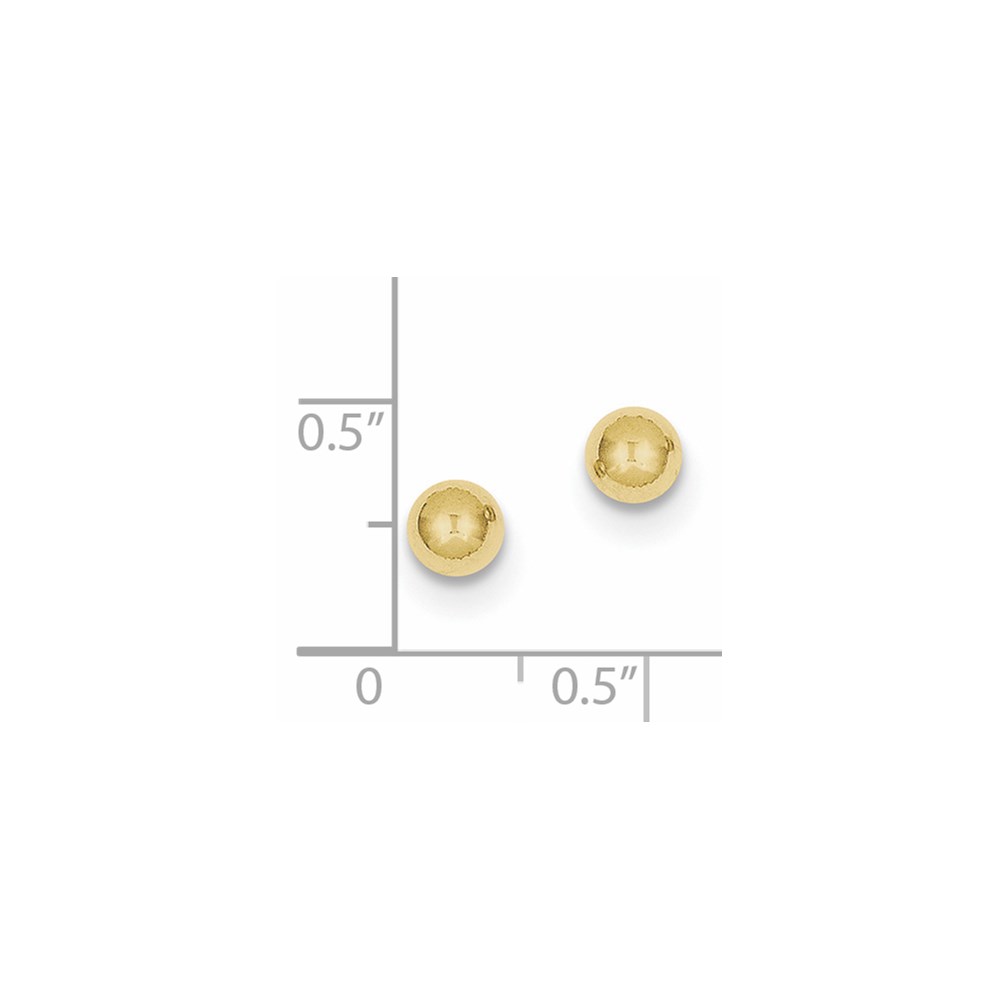 10k Polished 5mm Ball Post Earrings - 3