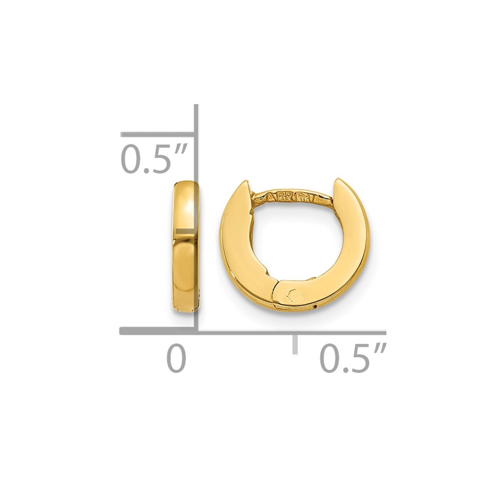 10k Polished Hinged Earrings - 2