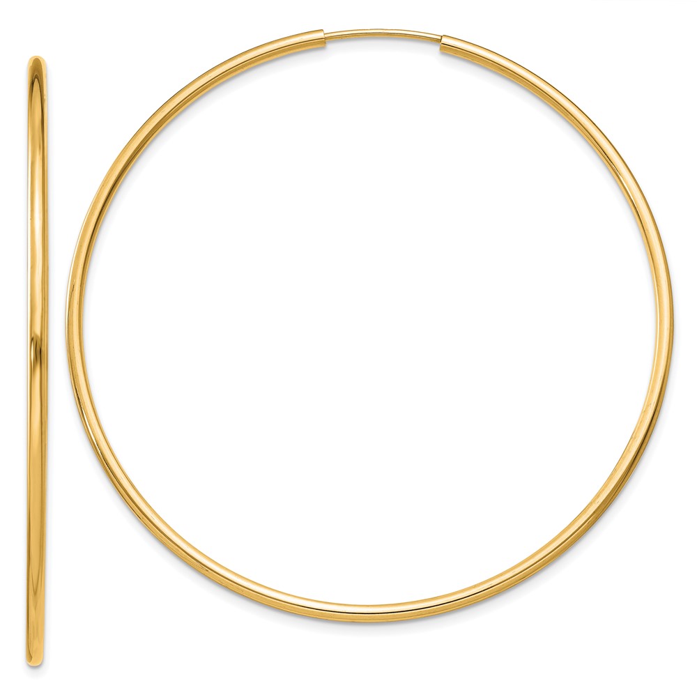 10k 1.5mm Polished Round Endless Hoop Earrings - 0 10k 1.5mm Polished Round Endless Hoop Earrings - 0