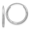 10k White Gold 1.5mm Diamond-cut Endless Hoop Earrings - 0
