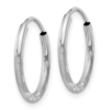 10k White Gold 1.5mm Diamond-cut Endless Hoop Earrings - 1