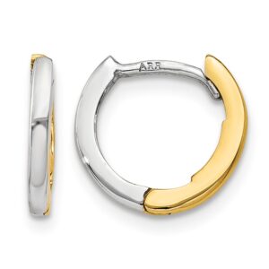 Home 1 10k Two-tone Mini 1.35mm Round Hinged Hoop Earrings - 0