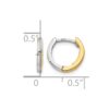 10k Two-tone Mini 1.35mm Round Hinged Hoop Earrings - 3 10k Two-tone Mini 1.35mm Round Hinged Hoop Earrings - 3